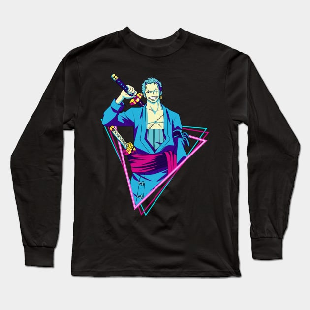 zoro roronoa - one piece anime Long Sleeve T-Shirt by mounier